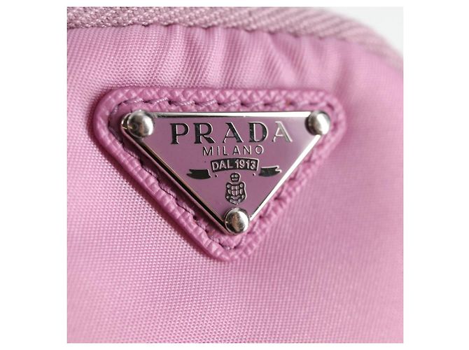 PRADA Pochette per Smartphone Borsa a Spalla Nylon Rosa Argento Auth MX024M - vista 21