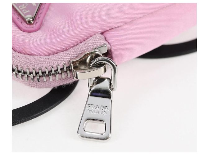 PRADA Pochette per Smartphone Borsa a Spalla Nylon Rosa Argento Auth MX024M - vista 22