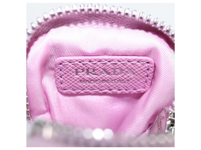 PRADA Pochette per Smartphone Borsa a Spalla Nylon Rosa Argento Auth MX024M - vista 23