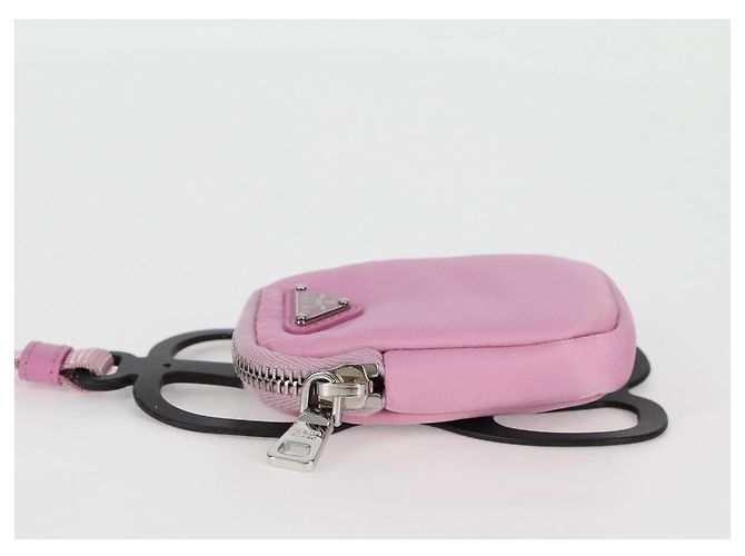PRADA Pochette per Smartphone Borsa a Spalla Nylon Rosa Argento Auth MX024M - vista 3
