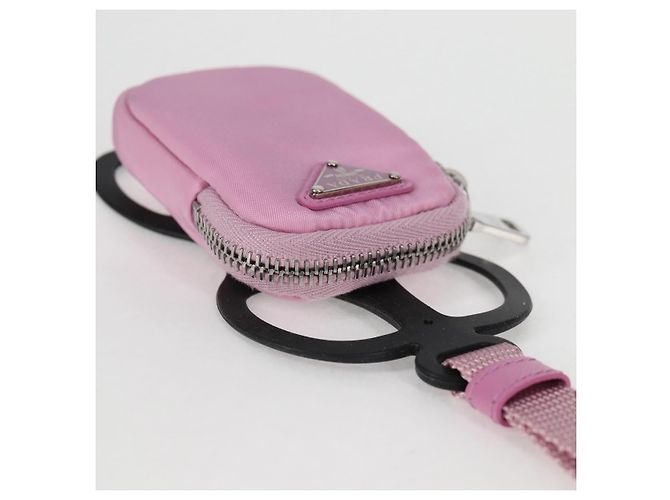 PRADA Pochette per Smartphone Borsa a Spalla Nylon Rosa Argento Auth MX024M - vista 6