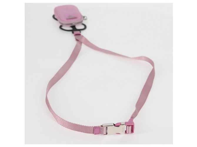 PRADA Pochette per Smartphone Borsa a Spalla Nylon Rosa Argento Auth MX024M - vista 7
