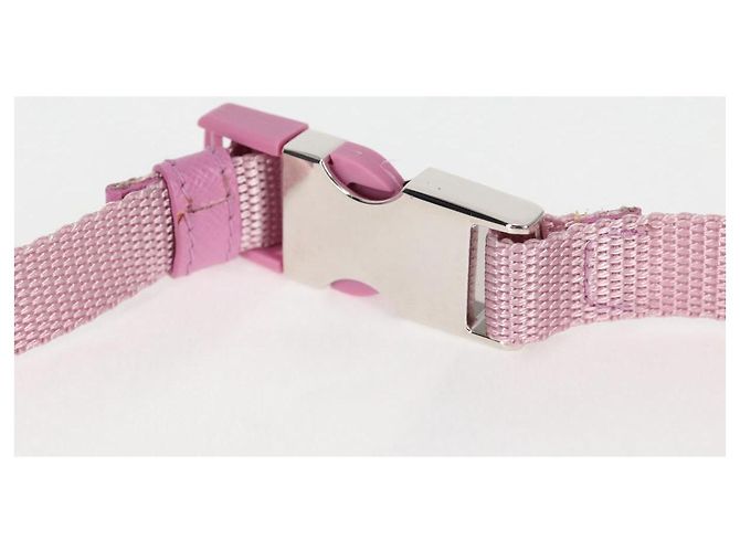 PRADA Pochette per Smartphone Borsa a Spalla Nylon Rosa Argento Auth MX024M - vista 9