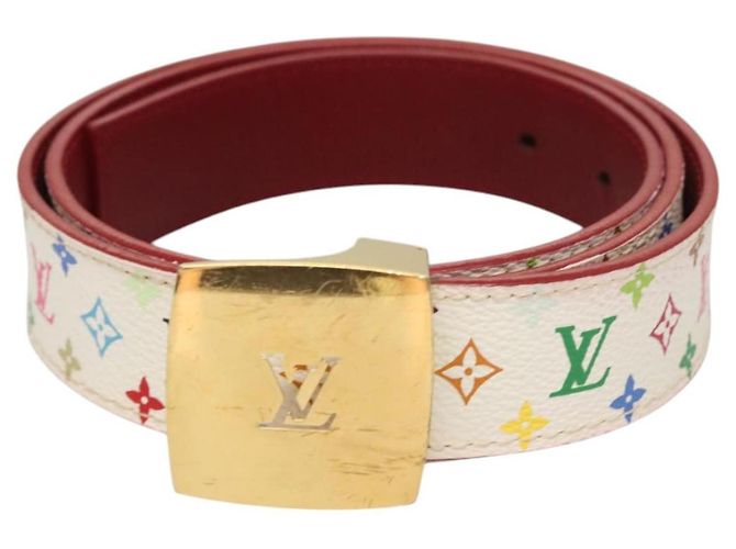 LOUIS VUITTON Multicolor Gürtel Care 37,8" Weiß M9682 Auth BA1635 - Ansicht 13