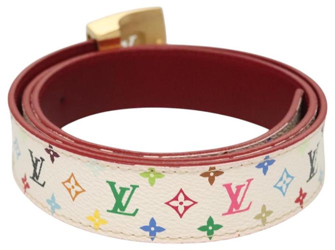 LOUIS VUITTON Multicolor Gürtel Care 37,8" Weiß M9682 Auth BA1635 - Ansicht 2