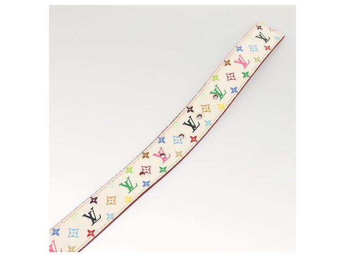 LOUIS VUITTON Multicolor Gürtel Care 37,8" Weiß M9682 Auth BA1635 - Ansicht 7