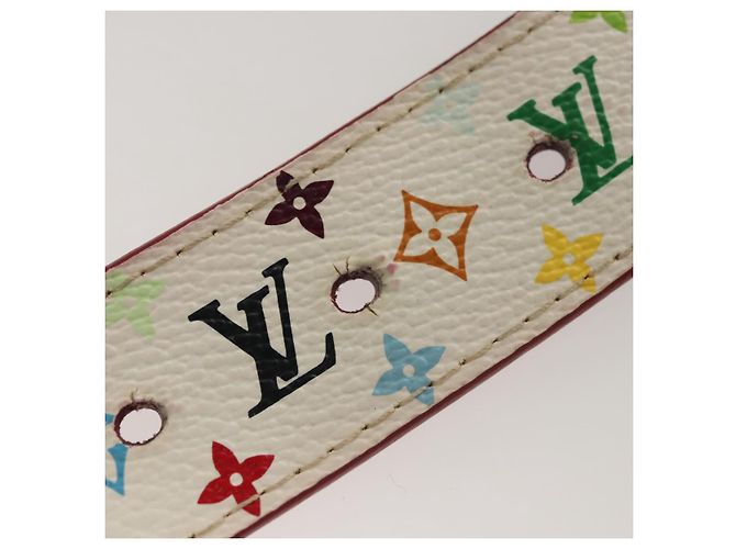 LOUIS VUITTON Multicolor Gürtel Care 37,8" Weiß M9682 Auth BA1635 - Ansicht 8