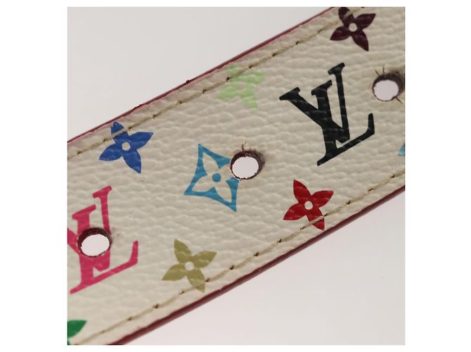 LOUIS VUITTON Multicolor Gürtel Care 37,8" Weiß M9682 Auth BA1635 - Ansicht 9