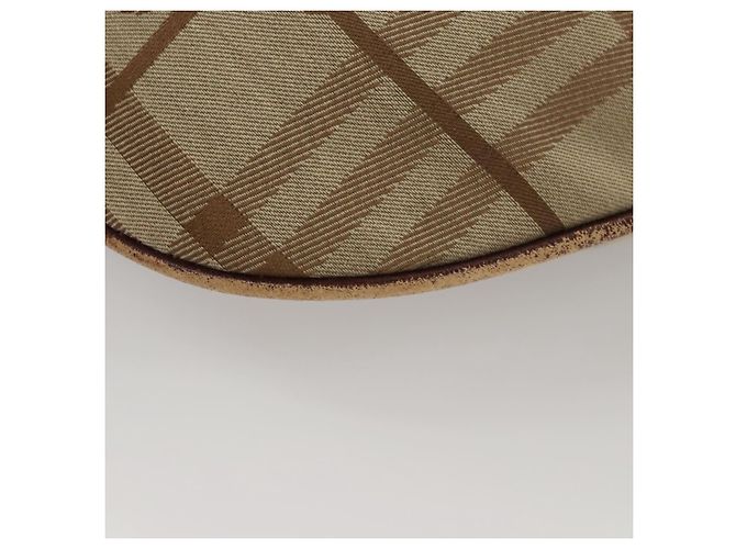 Borsa a Spalla Burberry Nova Check in Tela Beige Oro Auth 116276 D'oro - vista 16