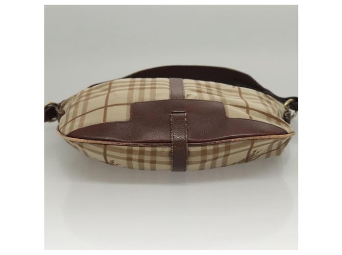 Borsa a Spalla Burberry Nova Check in Tela Beige Oro Auth 116276 D'oro - vista 5