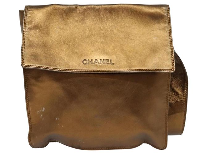 CHANEL Schultertasche aus braunem Leder mit goldenem CC Auth bs24975 - Ansicht 13