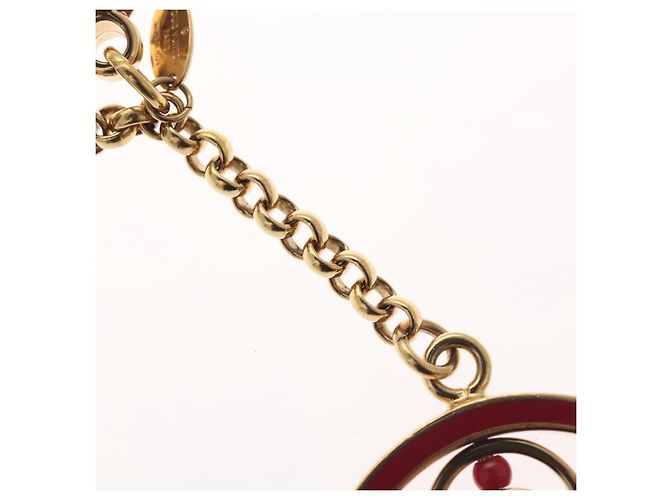 LOUIS VUITTON Fully Flower Charm metallo Rosso Oro M67128 LV Auth EC797 D'oro - vista 4