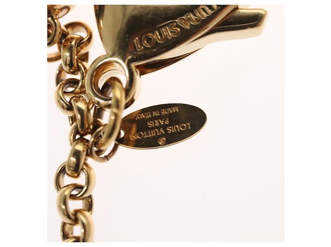LOUIS VUITTON Fully Flower Charm metallo Rosso Oro M67128 LV Auth EC797 D'oro - vista 6