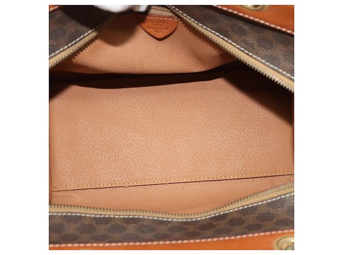 Céline Borsa a mano in tela Macadam CELINE in pelle PVC marrone oro Auth 122440 D'oro - vista 11