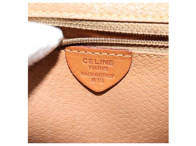 Céline Borsa a mano in tela Macadam CELINE in pelle PVC marrone oro Auth 122440 D'oro - vista 12