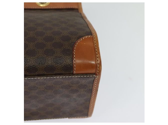 Céline Borsa a mano in tela Macadam CELINE in pelle PVC marrone oro Auth 122440 D'oro - vista 16