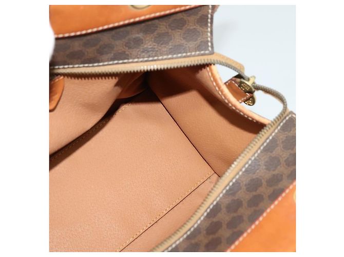 Céline Borsa a mano in tela Macadam CELINE in pelle PVC marrone oro Auth 122440 D'oro - vista 17