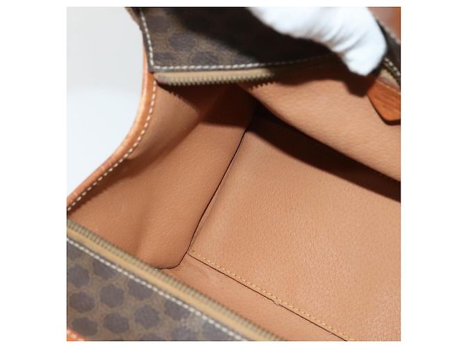 Céline Borsa a mano in tela Macadam CELINE in pelle PVC marrone oro Auth 122440 D'oro - vista 18