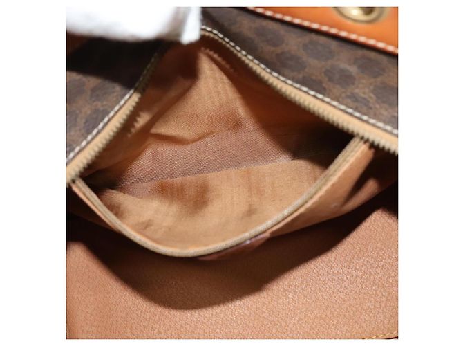 Céline Borsa a mano in tela Macadam CELINE in pelle PVC marrone oro Auth 122440 D'oro - vista 19
