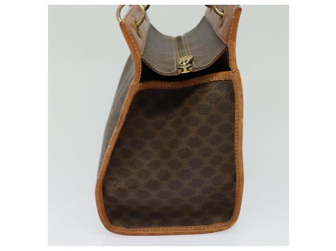 Céline Borsa a mano in tela Macadam CELINE in pelle PVC marrone oro Auth 122440 D'oro - vista 3