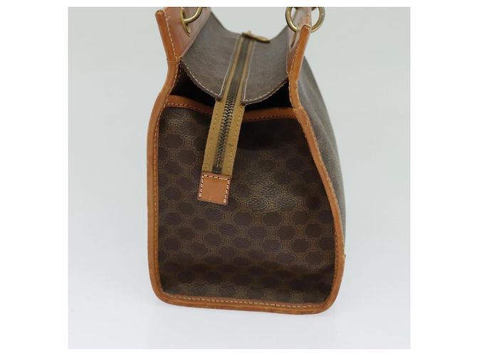 Céline Borsa a mano in tela Macadam CELINE in pelle PVC marrone oro Auth 122440 D'oro - vista 4