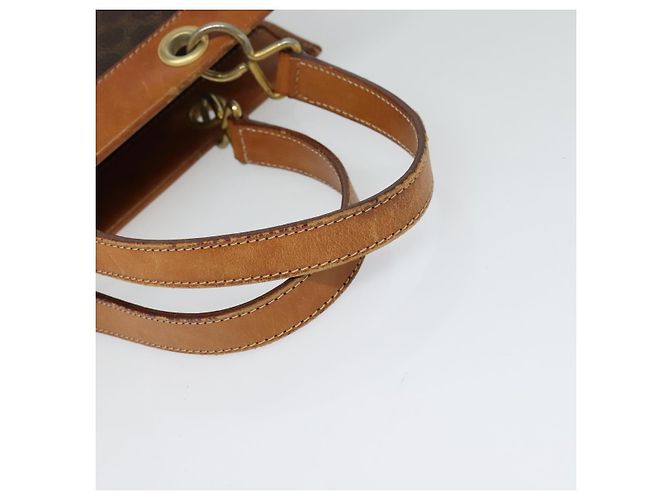 Céline Borsa a mano in tela Macadam CELINE in pelle PVC marrone oro Auth 122440 D'oro - vista 7