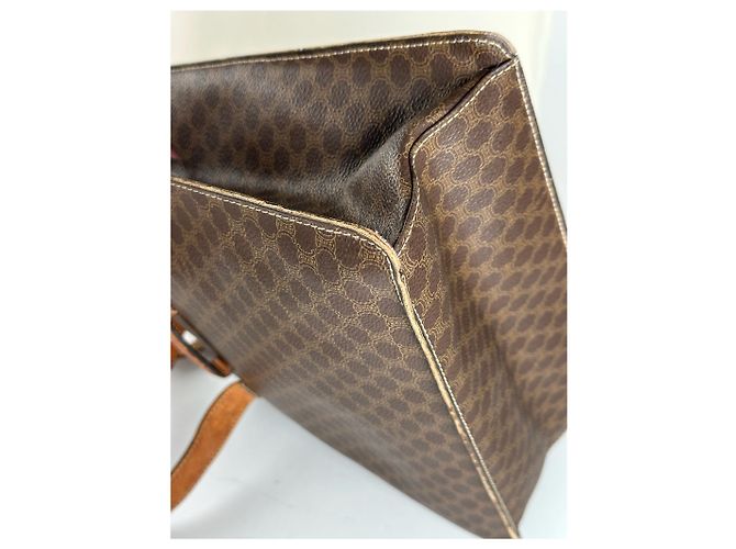 Céline Vintage Celine Monogramm Leder Tasche braun - Ansicht 10