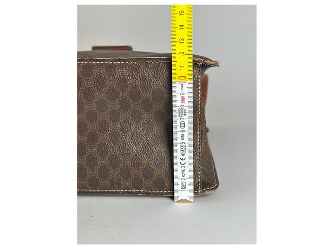 Céline Vintage Celine Monogramm Leder Tasche braun - Ansicht 12