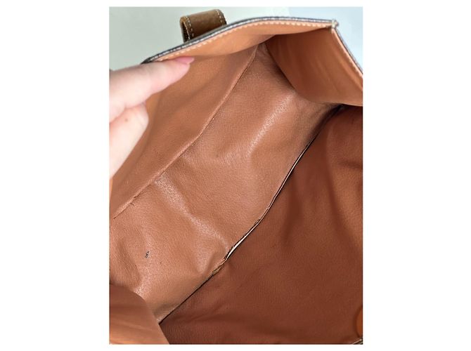 Céline Vintage Celine Monogramm Leder Tasche braun - Ansicht 6