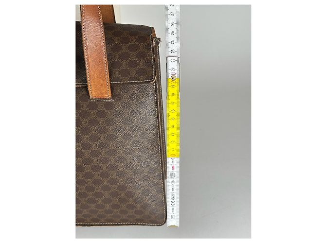 Céline Vintage Celine Monogramm Leder Tasche braun - Ansicht 8