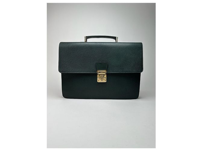 Valigetta vintage in pelle Taiga di Louis Vuitton verde - vista 10