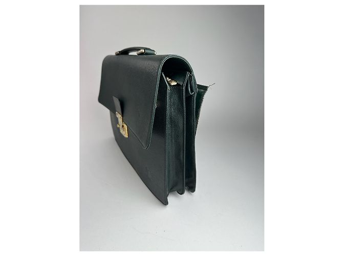 Valigetta vintage in pelle Taiga di Louis Vuitton verde - vista 11