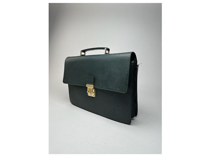 Valigetta vintage in pelle Taiga di Louis Vuitton verde - vista 12
