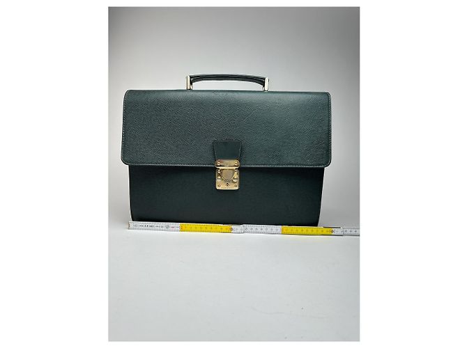 Valigetta vintage in pelle Taiga di Louis Vuitton verde - vista 14