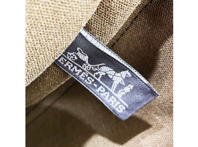 Hermès Foule MM Canvas Tote Bag Schwarz Grün Khaki - Ansicht 6