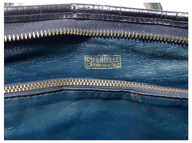 Borsa a mano Fendi Boston Zucca tela nera Nero Blu navy Blu scuro - vista 18
