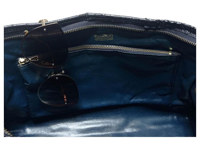 Borsa a mano Fendi Boston Zucca tela nera Nero Blu navy Blu scuro - vista 19