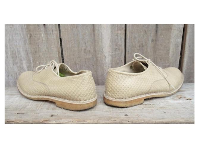 Richelieu Sartore en python couleur eggshell Blanc cassé - vue 5