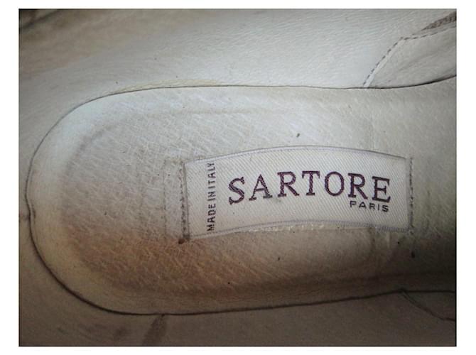 Richelieu Sartore en python couleur eggshell Blanc cassé - vue 7