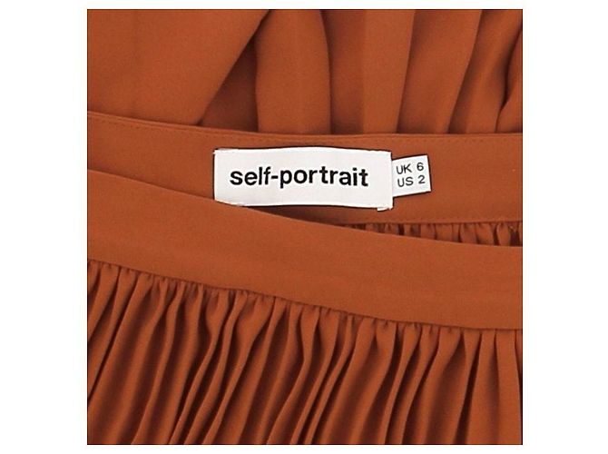 Self portrait Falda plisada terracota Naranja - vista 6
