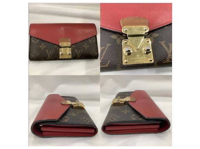 Portafoglio Lungo Pallas Cerise Monogramma Louis Vuitton Marrone Rosso - vista 2