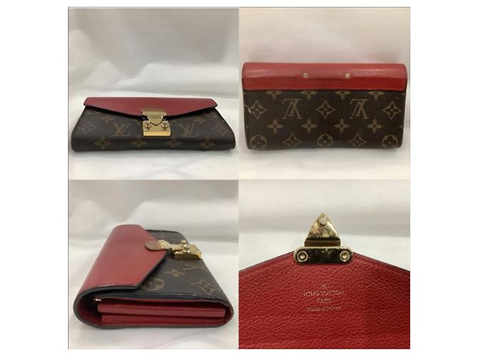 Portafoglio Lungo Pallas Cerise Monogramma Louis Vuitton Marrone Rosso - vista 3