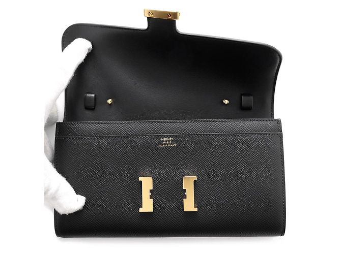 Hermès Cartera Larga Hermes Constance Para Llevar Negro - vista 4