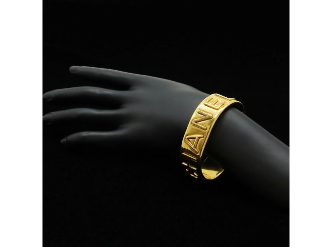 Bracciale rigido placcato oro Chanel D'oro - vista 7