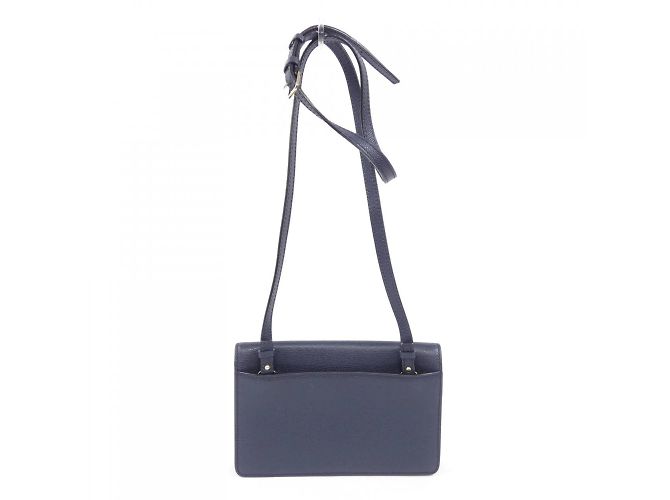 Borsa in pelle blu navy Valextra - vista 3