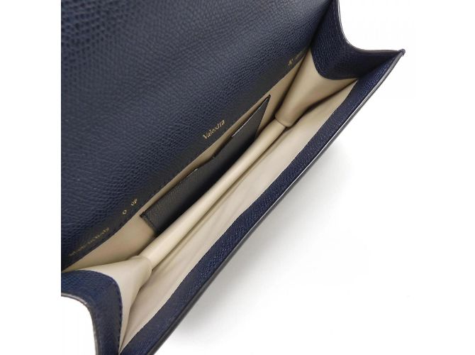 Borsa in pelle blu navy Valextra - vista 6