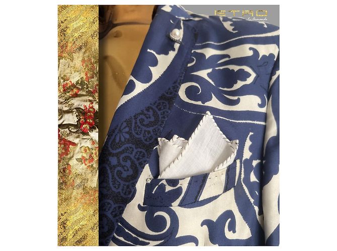 A Vintage little gem from Etro - Silk jacket White Blue - view 11