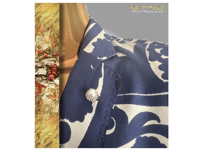 A Vintage little gem from Etro - Silk jacket White Blue - view 12