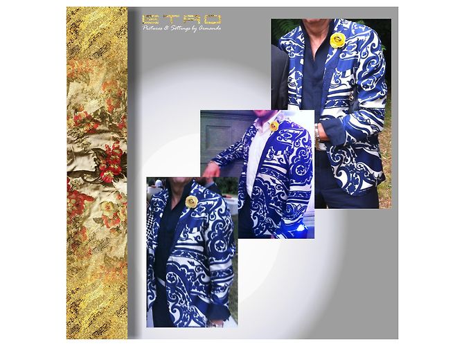 A Vintage little gem from Etro - Silk jacket White Blue - view 13