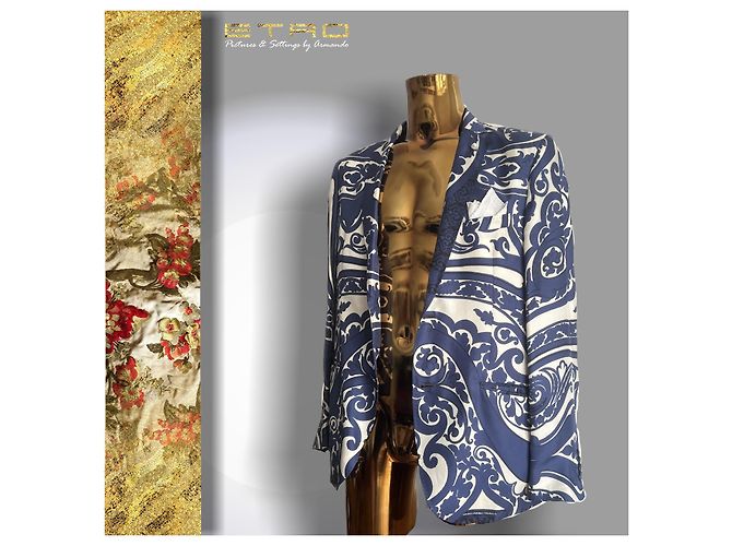 A Vintage little gem from Etro - Silk jacket White Blue - view 2